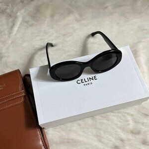 Celine Triomphe Black Oval Sunglasses